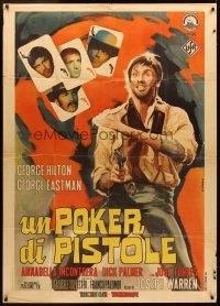 1t209 POKER WITH PISTOLS Italian 1p '67 Un Poker di pistole, spaghetti western art by Ferrini!