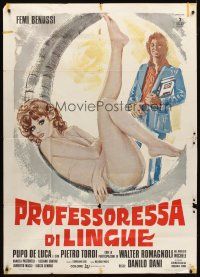 1t211 PROFESSORESSA DI LINGUE Italian 1p '76 sexy art of near-naked girl, Professor of Languages!