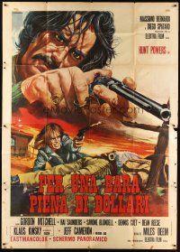 1t104 PER UNA BARA PIENA DI DOLLARI Italian 2p '71 cool spaghetti western art by Luca Crovato!