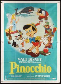 1t105 PINOCCHIO Italian 2p R80s Disney classic cartoon about a wooden boy who wants to be real!