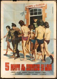 1t107 ROOKIES RUN AMOK Italian 2p '71 art of soldiers & half-naked people by Mario Piovano!