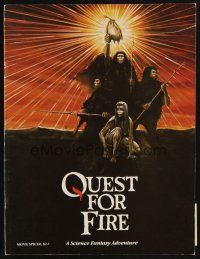 1x430 QUEST FOR FIRE program book '82 Rae Dawn Chong, great artwork of prehistoric cavemen!