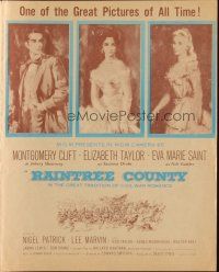 1x509 RAINTREE COUNTY herald '57 Montgomery Clift, Elizabeth Taylor & Eva Marie Saint!