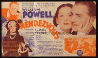 1x510 RENDEZVOUS herald '35 William Powell, sexy young Rosalind Russell, Binnie Barnes