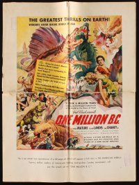 1x662 ONE MILLION B.C. pressbook '40 wonderful art of caveman Victor Mature carrying sexy babe!