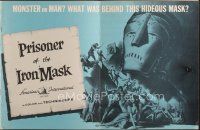 1x671 PRISONER OF THE IRON MASK pressbook '62 cool art of the most terrifying torture ever devised!