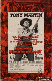 1x674 QUINCANNON FRONTIER SCOUT pressbook '56 gunslinger Tony Martin fighting his way to glory!