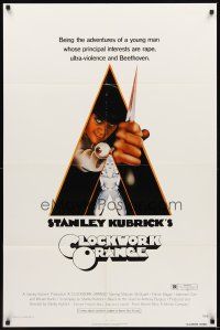 2d200 CLOCKWORK ORANGE r-rated 1sh '72 Stanley Kubrick classic, Castle art of Malcolm McDowell