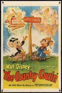 2d216 COUNTRY COUSIN 1sh R49 Walt Disney, wonderful art of city & country mice!