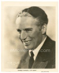 2g189 CITY LIGHTS 8x10 still '31 great head & shoulders smiling portrait of Charlie Chaplin!