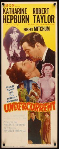 2y672 UNDERCURRENT insert '46 Katharine Hepburn wonders where Robert Taylor's brother is!