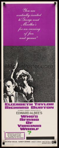 2y688 WHO'S AFRAID OF VIRGINIA WOOLF insert '66 Elizabeth Taylor, Richard Burton, Mike Nichols!