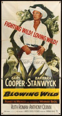 3d504 BLOWING WILD 3sh '53 Gary Cooper, Barbara Stanwyck, Ruth Roman, Anthony Quinn!