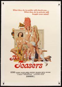 3k504 TEASERS linen 1sh '75 La Liceale, art of sexy half-naked girls undressing by Robert McGinnis!