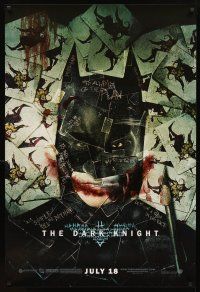 3z168 DARK KNIGHT wilding 1sh '08 cool playing card image of Christian Bale as Batman!