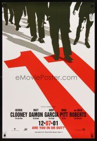 3z562 OCEAN'S 11 advance DS 1sh '01 Steven Soderbergh, George Clooney, Matt Damon, Brad Pitt!