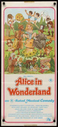 3y436 ALICE IN WONDERLAND Aust daybill '76 x-rated, Playboy's sexy Kristine De Bell!