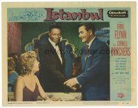 4d526 ISTANBUL LC #4 '57 great singer Nat King Cole between Errol Flynn & Cornell Borchers!