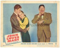 4d539 JOHN LOVES MARY LC #7 '49 Ronald Reagan holding Patricia Neal, wacky Jack Carson!