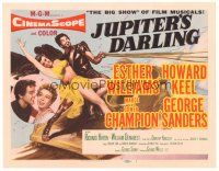 4d084 JUPITER'S DARLING TC '55 great art of sexy Esther Williams & Howard Keel on chariot!