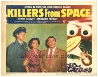 4d549 KILLERS FROM SPACE LC #5 '54 James Seay, Frank Gerstle & Barbara Bestar stare in amazement!