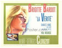 4d088 LA VERITE TC '61 close up art of super sexy Brigitte Bardot, Henri-Georges Clouzot