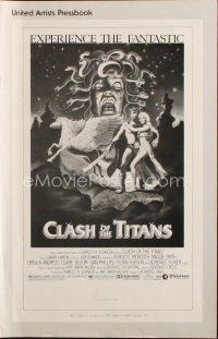 4x155 CLASH OF THE TITANS pressbook '81 Ray Harryhausen, great Hildebrandt fantasy art!