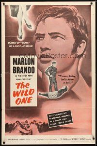 5c972 WILD ONE 1sh R60 ultimate biker Marlon Brando, Mary Murphy, Lee Marvin