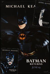 5e187 LOT OF 3 UNFOLDED TEASER ONE-SHEETS FROM BATMAN RETURNS '92 Keaton, DeVito & Pfeiffer!