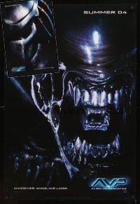 5e191 LOT OF 2 UNFOLDED ALIEN VS. PREDATOR DOUBLE-SIDED TEASER ONE-SHEETS '04 cool images!