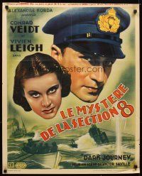 5k400 DARK JOURNEY pre-war Belgian '37 cool c/u art of Vivien Leigh & spooky Conrad Veidt in hat!