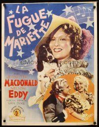 5k403 NAUGHTY MARIETTA pre-war Belgian '35 smiling portraits of Jeanette MacDonald & Nelson Eddy!