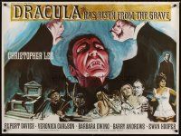 5k280 DRACULA HAS RISEN FROM THE GRAVE British quad '69 Hammer, cool Chantrell art of Lee!