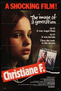 5k088 CHRISTIANE F. 1sh '82 classic German drug movie about 13 year-old drug addict/hooker!