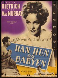 5k486 LADY IS WILLING Danish '49 pretty Marlene Dietrich, Fred MacMurray & Baby Corey!