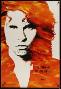 5k152 DOORS teaser DS 1sh '90 cool image of Val Kilmer as Jim Morrison, directed by Oliver Stone!