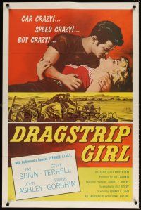 5k154 DRAGSTRIP GIRL 1sh '57 Hollywood's newest teen stars are car crazy, speed crazy & boy crazy!