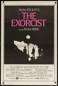 5k094 EXORCIST rare premises style 1sh '74 William Friedkin horror classic, William Peter Blatty!