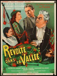 5k325 TROUBLE IN THE GLEN French 23x32 '55 art of Orson Welles & Margaret Lockwood in Scotland!