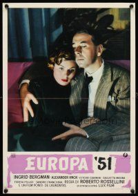 5k516 GREATEST LOVE Italian 13x18 pbusta '51 Ingrid Bergman & Alexander Knox in Europa '51!