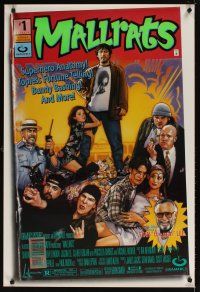 5k160 MALLRATS DS 1sh '95 directed by Kevin Smith, Jason Lee, Drew Struzan comic book art!