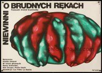 5k449 DIRTY HANDS Polish 23x33 '75 strange different Elzbieta Procka artwork!