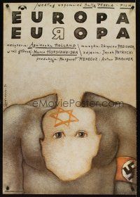 5k439 EUROPA EUROPA Polish 27x38 '91 Agnieszka Holland's Hitlerjunge Salomon, wild Gorowski art!