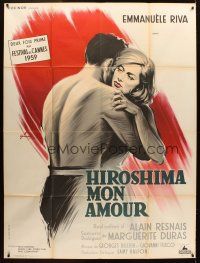 5r582 HIROSHIMA MON AMOUR French 1p '59 Alain Resnais classic, different art by Boris Grinsson!