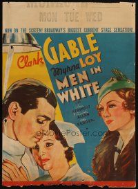 5r328 MEN IN WHITE WC '34 great art of Myrna Loy catching doctor Clark Gable with his nurse!