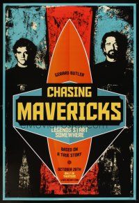 5w176 CHASING MAVERICKS style A teaser DS 1sh '12 Gerard Butler, Jonny Weston, surfing!