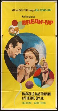 5s617 BREAK-UP int'l 3sh '68 Marcello Mastroianni, Catherine Spaak, wild sexy image!