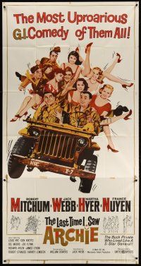 5s744 LAST TIME I SAW ARCHIE 3sh '61 Robert Mitchum & Jack Webb in a jeep full of sexy girls!