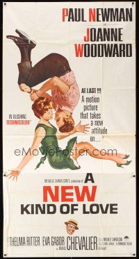5s782 NEW KIND OF LOVE 3sh '63 Paul Newman loves Joanne Woodward, great romantic image!