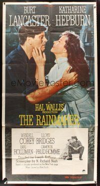 5s812 RAINMAKER 3sh '56 great romantic close up of Burt Lancaster & Katharine Hepburn!